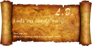 Leány Debóra névjegykártya